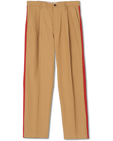 Flanellihousut |  Dropper Stripe Twill Wool Pants Tiger Brown