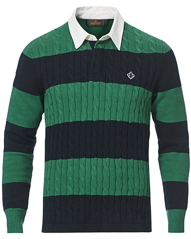 Miehet | Rugby-paidat | Morris | Garrison Cable Rugger Green/Blue