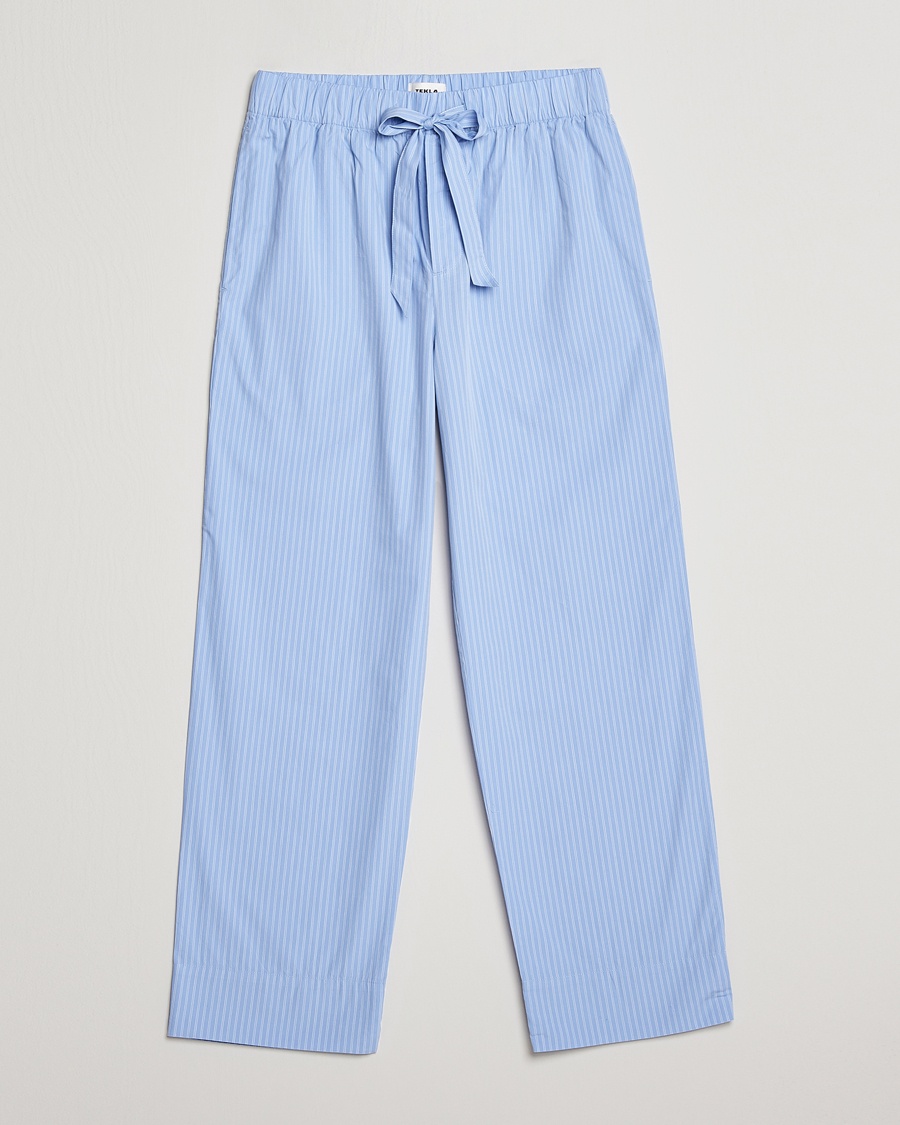 Tekla Poplin Pyjama Pants Pin Stripes – Sininen