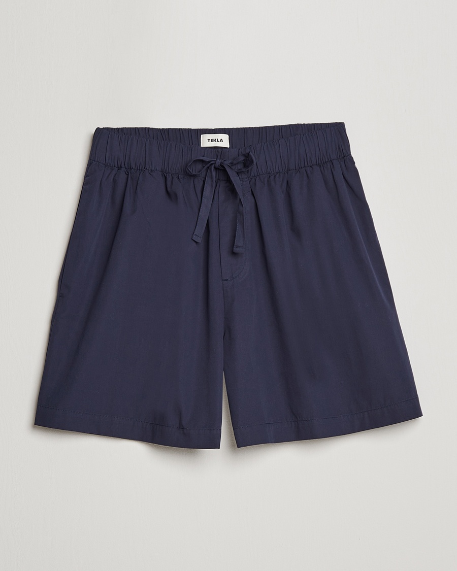 Tekla Poplin Pyjama Shorts True Navy – Sininen