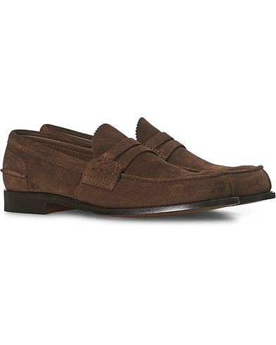 Miehet | Festive | Church's | Pembrey Suede Penny Loafers Sigar Brown