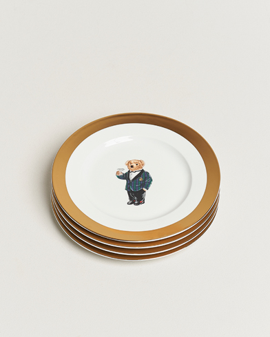 Mies |  | Ralph Lauren Home | Thompson Bear Porcelain Plate Set 4pcs White/Gold