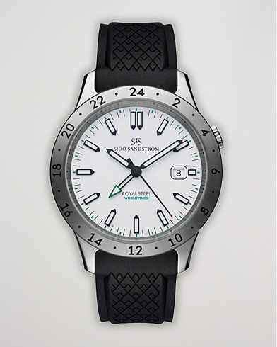Kello |  Royal Steel Worldtimer 36mm White with Rubber