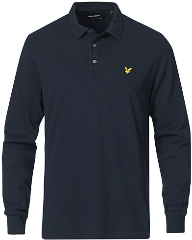 Kaulukselliset neuleet |  LS Brushed Collar Polo Shirt Dark Navy