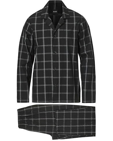 Miehet | Pyjamasetti | BOSS | Urban Checked Pyjamas Set Black