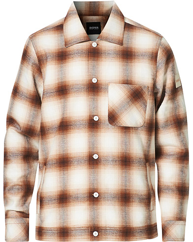Miehet |  | BOSS Casual | Lommy Flannel Checked Shirt Open White
