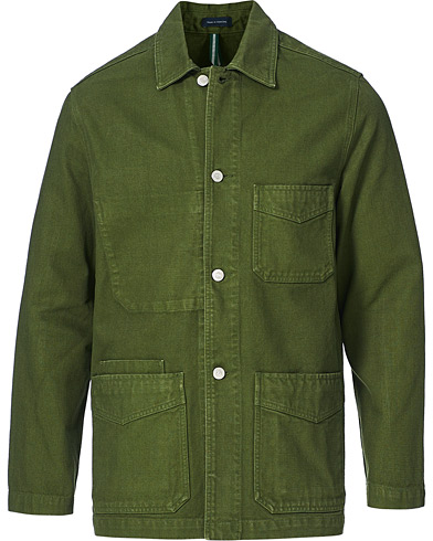 Mies |  | Drake's | Cotton Canvas Five Pocket Chore Jacket Green