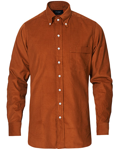 Vakosamettipaidat |  Button Down Corduroy Shirt Rust
