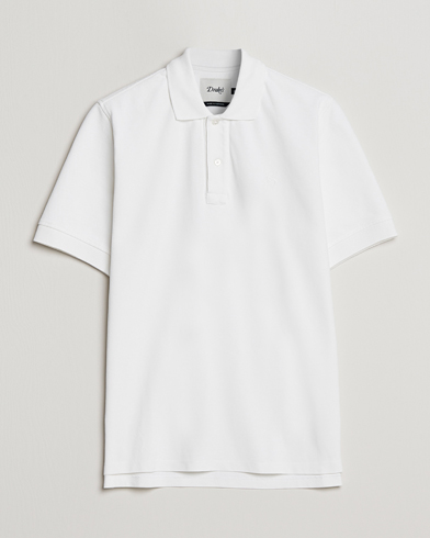 Mies |  | Drake's | Short Sleeve Pique Polo White
