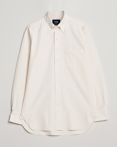 Mies | Best of British | Drake's | Button Down Oxford Shirt Cream