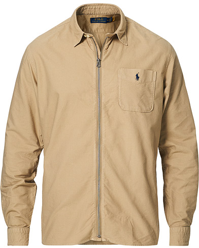 Miehet | Paitatakkien aika | Polo Ralph Lauren | Garment Dyed Oxford Full-Zip Overshirt Surrey Tan