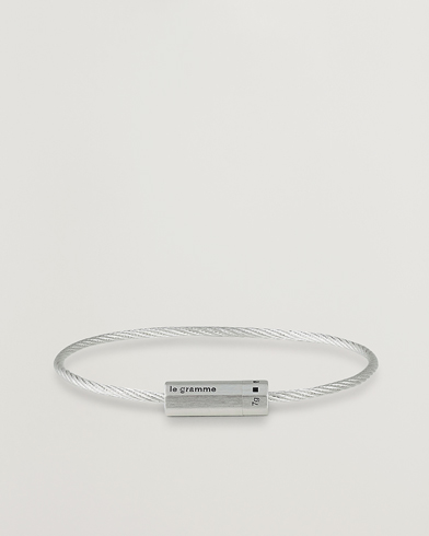 Mies | Rannekorut | LE GRAMME | Octagonal Cable Bracelet Brushed Sterling Silver 7g