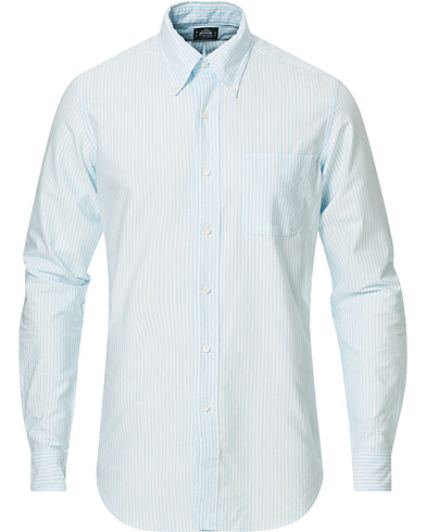 Mies | Oxford-paidat | Kamakura Shirts | Slim Fit Oxford BD Sport Shirt Light Blue Stripe