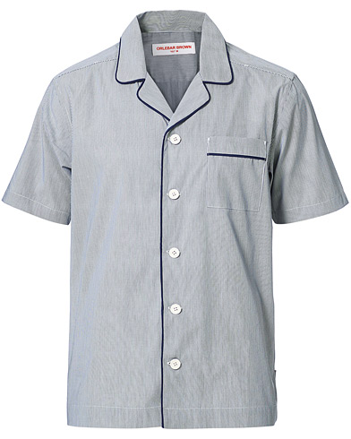  |  Marne Cotton Lounge Shirt Navy/White Stripe