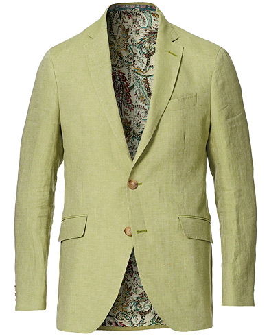 Luxury Brands |  Deconstructed Linen Blazer Light Green