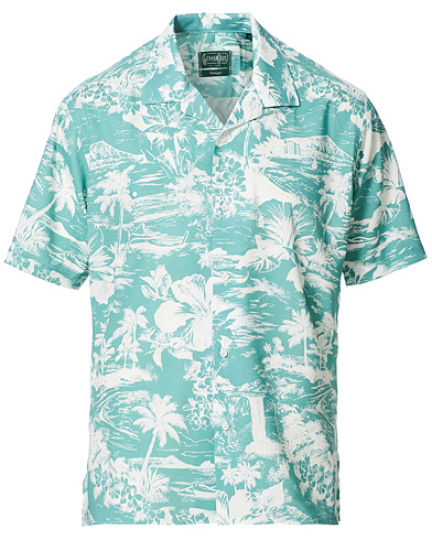 Gitman Vintage Rayon Aloha Camp Collar Shirt Mint Green
