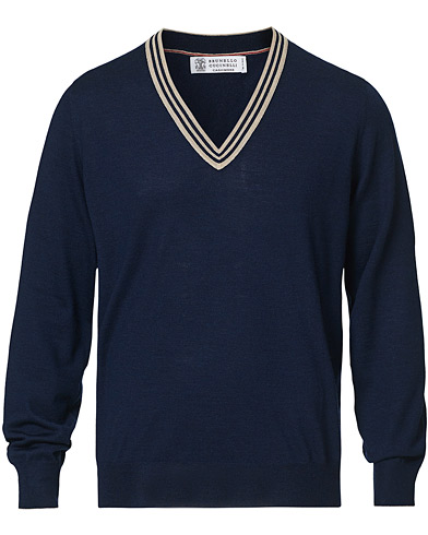  |  Cashmere/Wool Tennis Sweater Navy