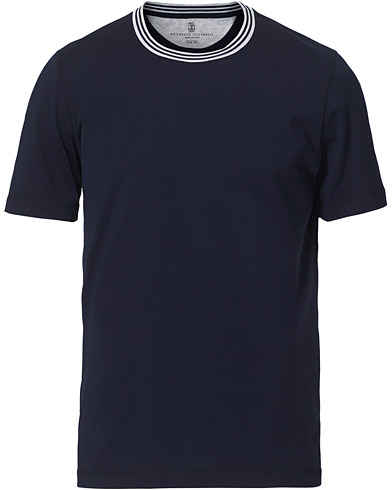  |  Contrast Collar Short Sleeve T-Shirt Navy