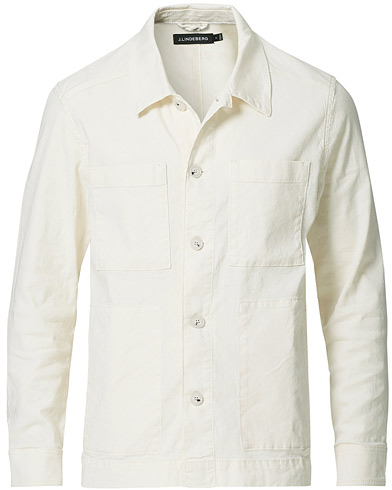 J.Lindeberg Eric Linen/Cotton Overshirt White
