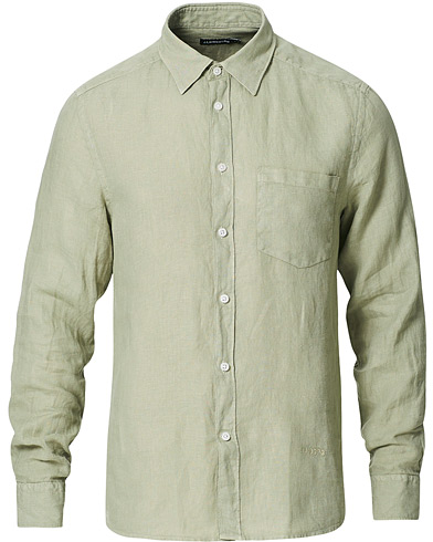Pellavapaidat |  Slim Fit Clean Linen Shirt Vetiver