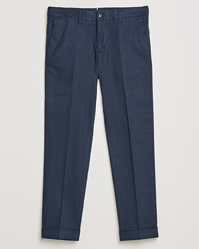 J.Lindeberg Grant Stretch Cotton/Linen Trousers Navy