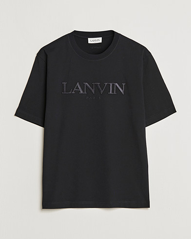 Mies | Mustat t-paidat | Lanvin | Embroidered Tonal Logo T-Shirt Black