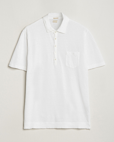  |  Wembley Linen Short Sleeve Polo White
