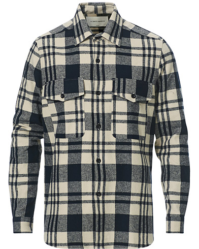  |  Cardiff Checked Flannel Shirt Off White/Navy