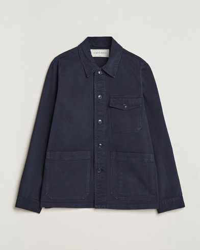 Mies | Paitatakit | A Day's March | Patch Pocket Sturdy Twill Overshirt Navy