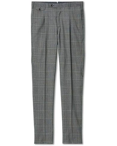  |  Gentleman Fit Wool Check Trousers Light Grey