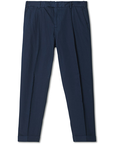  |  Slim Fit Comfort Linen Trousers Dark Blue