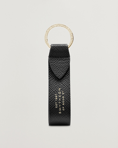 Mies |  | Smythson | Panama Leather Keyring Black