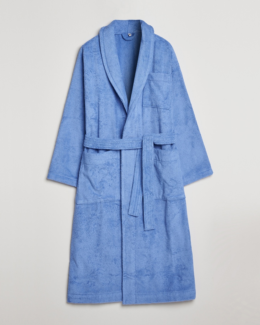 Tekla Organic Terry Classic Bathrobe Clear Blue – Sininen