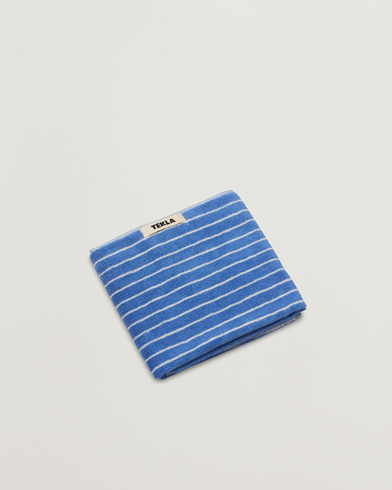 Mies | Kierrätetty | Tekla | Organic Terry Hand Towel Clear Blue Stripes