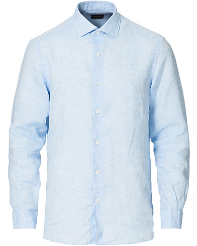 Pellavapaidat |  Slim Fit Linen Shirt Light Blue