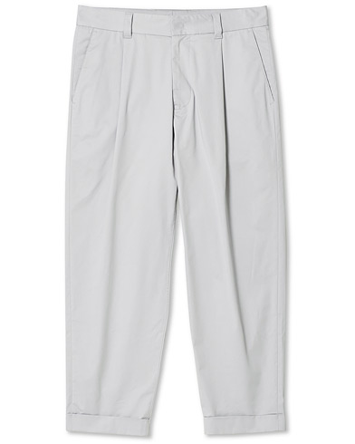 Mies | Housut | Giorgio Armani | Tapered Cotton Trousers Light Grey