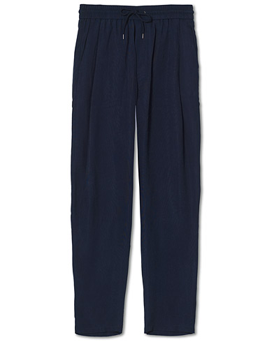 Mies | Alennusmyynti vaatteet | Giorgio Armani | Soft Cupro Drawstring Trousers Navy