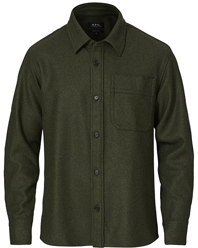 Miehet | Paitatakit | A.P.C. | Basile Wool Shirt Jacket Olive