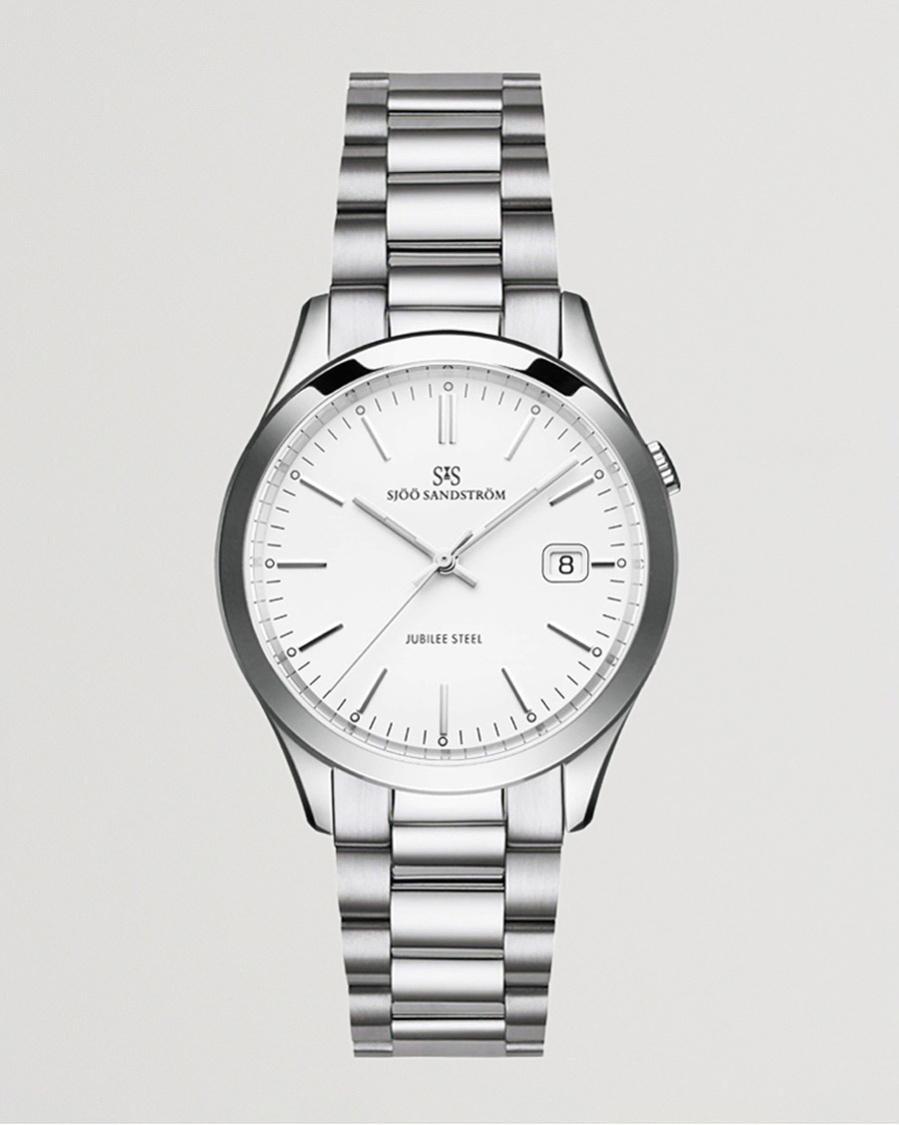 Sjöö Sandström Jubilee Steel Quartz 40mm White/Steel – Hopea