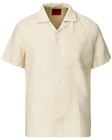  Ellino Linen Resort Collar Short Sleeve Shirt Light Beige