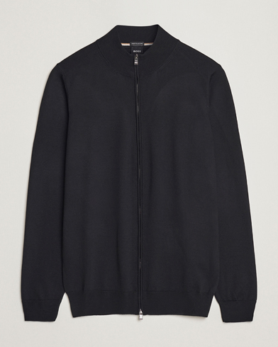 Mies | Vetoketjulliset puserot | BOSS | Balonso Full-Zip Sweater Black