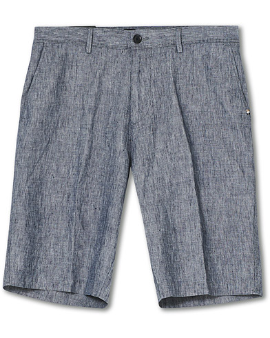 Miehet | Pellavashortsit | BOSS | Rigan Linen Shorts Dark Blue