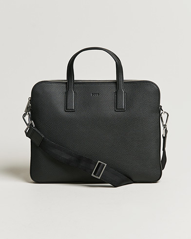 Miehet | Salkut | BOSS | Crosstown Slim Computer Leather Bag Black
