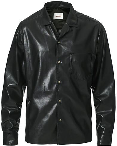  |  Vegan Leather Shirt Jacket Black 