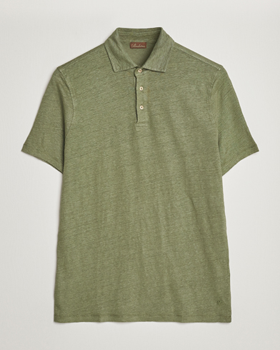 Mies |  | Stenströms | Linen Polo Shirt Olive