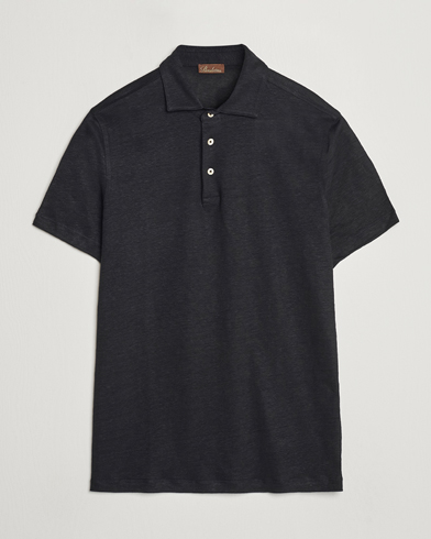  Linen Polo Shirt Black