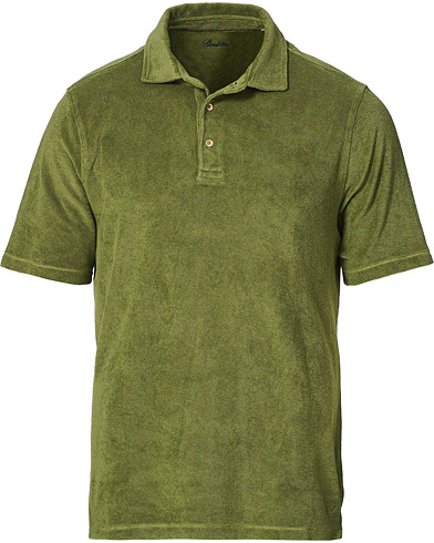 Terry |  Towelling Cotton Poloshirt Green
