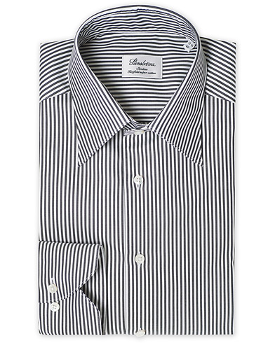 Bisnespaidat |  Slimline Striped Kent Collar Shirt Black