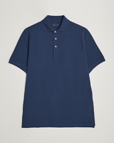 Mies |  | Stenströms | Pigment Dyed Cotton Polo Shirt Navy