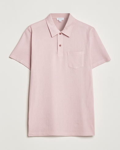 Mies |  | Sunspel | Riviera Polo Shirt Shell Pink